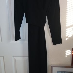 Wrap formal black dress